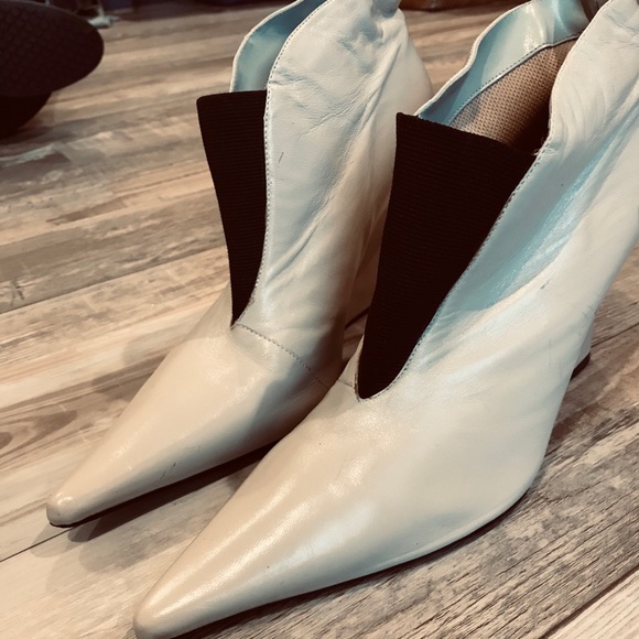 Leather wedges ankle booties - Picture 3 of 6